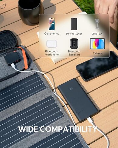 Portable Solar Panel, LUMOPAL 40W Foldable Solar Panel with USB-C PD 40W,5V USB-A QC3.0, DC18-20V Ports, Folding Solar Panel for Traveling Camping Backpacking Compatible with Phone iPad Power Station in Saudi Arabia