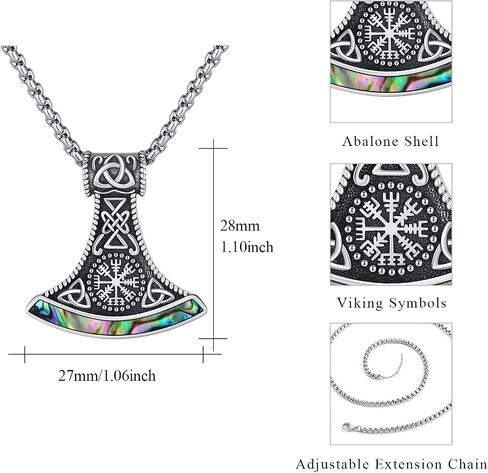 قلادة خوذة YueYuan Viking للرجال، قلادة فايكنغ من الفضة الإسترلينية عيار 925 باللون الأسود مجوهرات فايكنغ من العصور الوسطى لذكرى عيد الميلاد، 20+2 بوصة in Kuwait
