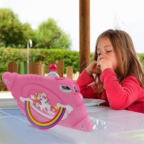XZC Case for iPad 10th Generation 10.9 Inch 2022 Unicorn Heavy Duty Shockproof Rugged Cover with Built-in Stand/Strap (Pink) in Kuwait