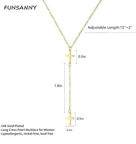 Lariat Gold Necklace for Women Dainty Long Necklace 14k Gold Plated Y-Shaped Layered Chain Necklaces in Saudi Arabia