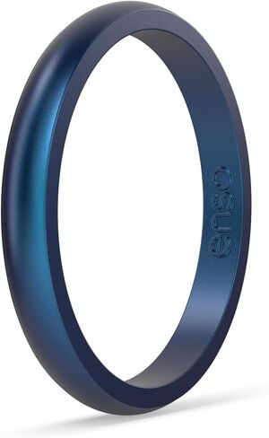 Enso Rings Halo Elements Silicone Ring – Stackable Wedding Engagement Band – Thin Minimalist Band – 2.54mm Wide, 1.5mm Thick in Kuwait
