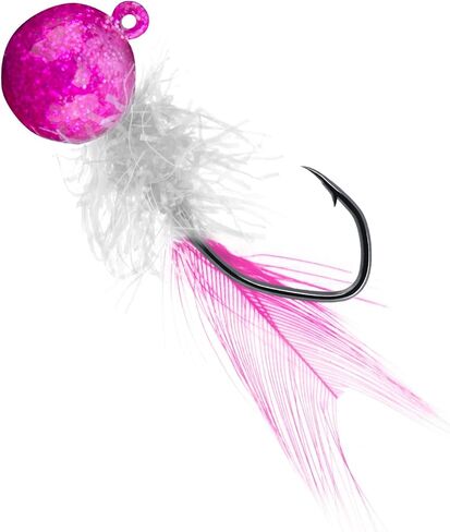 Dr.Fish 10 Pack Crappie Jigs Marabou Fishing Jig Heads Round Ball Hooks with Feather Hair for Bass Trout Panfish Bluegill Fishing Lures Freshwater in Kuwait