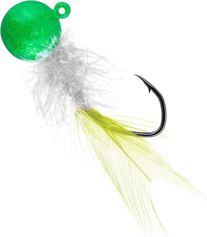 Dr.Fish 10 Pack Crappie Jigs Marabou Fishing Jig Heads Round Ball Hooks with Feather Hair for Bass Trout Panfish Bluegill Fishing Lures Freshwater in Kuwait