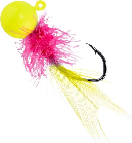 Dr.Fish 10 Pack Crappie Jigs Marabou Fishing Jig Heads Round Ball Hooks with Feather Hair for Bass Trout Panfish Bluegill Fishing Lures Freshwater in Kuwait