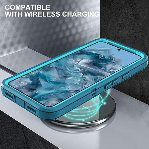 for Google Pixel 8 Pro Case, Military Grade 3 in 1 Heavy Duty Shockproof/Drop Proof/Dust Proof Case with 2Pcs Tempered Glass Screen Protector (Black/Black) in Kuwait