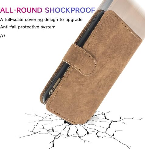 Wallet Case for iPhone 16 Pro 6.3 inch with Wrist Strap Lanyard and Premium Vintage Leather Flip Credit Card Holder Stand Accessories Cell Phone Cover for i Phone16 i16 16Pro Women Men Purple in Kuwait