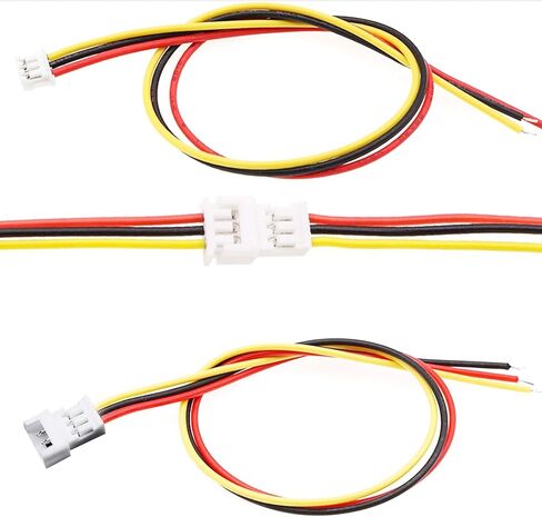 JST MX 1.25mm 4 Pin Connector, 20 PCS Male Plug and 20 PCS Female Socket, Micro Wire Connectors with 100mm Extension Cable AWG 26 in Kuwait