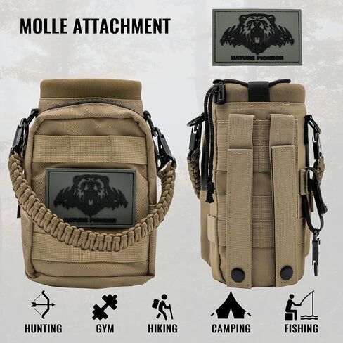 NATURE PIONEOR 64 oz Tactical Water Bottle Pouch, Multi-Function Tactical Water Bottle Bag with Adjustable Shoulder Strap, Molle Water Bottle Holder in Saudi Arabia