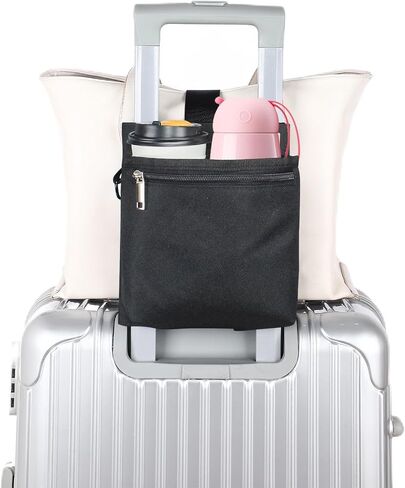 Luggage Cup Holder Free Hand Travel Drink Caddy Luggage Straps for Suitcases add a Bag Fits Roll on Suitcase Handles Gifts for Flight Attendants Travelers Accessories Grey in Saudi Arabia