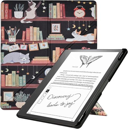 Slimshell Case for 10.2" Kindle Scribe (2024/2022 Release) - Slim Lightweight Premium PU Leather Book Folio Stand Cover, Auto Sleep/Wake with Pen Holder, Composition Book Pink in Kuwait