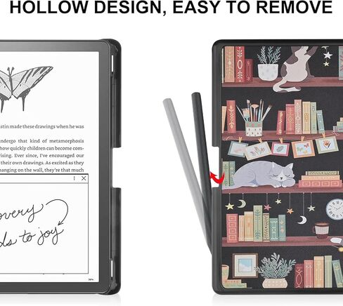 Slimshell Case for 10.2" Kindle Scribe (2024/2022 Release) - Slim Lightweight Premium PU Leather Book Folio Stand Cover, Auto Sleep/Wake with Pen Holder, Composition Book Pink in Kuwait