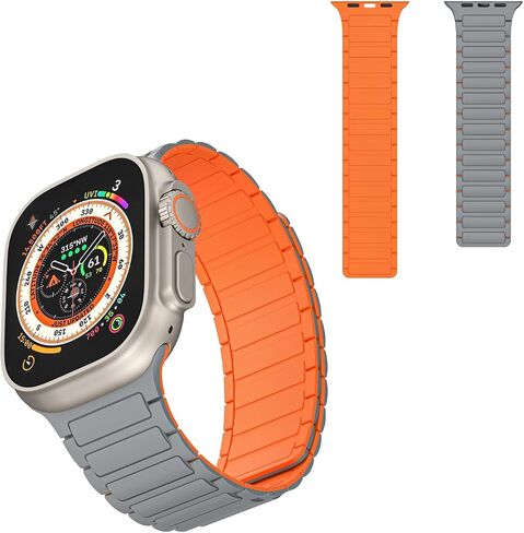 Watch Bandband Magnetic متوافق مع Apple Watch Band 49mm 46mm 45mm 44mm 42mm 41mm 41mm 40mm 38mm silicone rectband strong Magnet Link for iWatch Ultra 2 Series 10/9/8/7/6/4 SE SE2 in Saudi Arabia