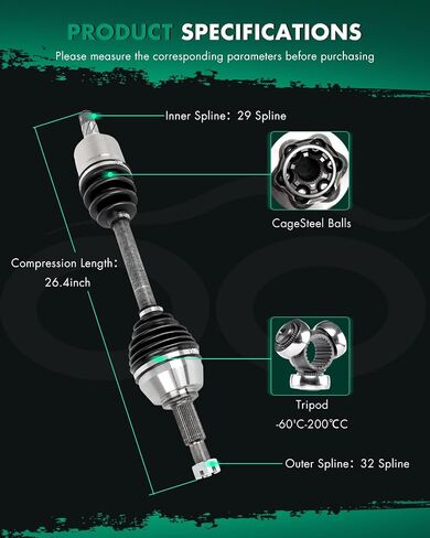 SCITOO Front Right Cv Axle Shaft Assembly 2009-2014 For Nissan Murano 66-6302 in Saudi Arabia