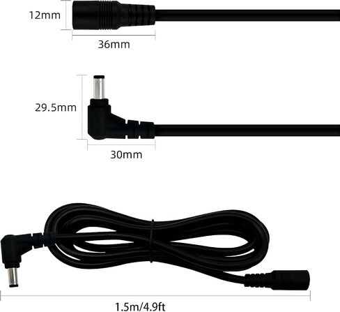 2pcs 1.6ft dc5.5 × 2.1 مم من الذكور إلى أنثى موصل برميل تمديد الطاقة 12 فولت لصالح CCTV Camera Camera DVR in Kuwait