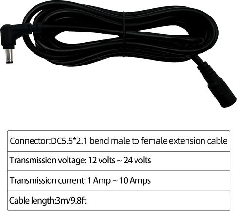 2pcs 1.6ft dc5.5 × 2.1 مم من الذكور إلى أنثى موصل برميل تمديد الطاقة 12 فولت لصالح CCTV Camera Camera DVR in Kuwait