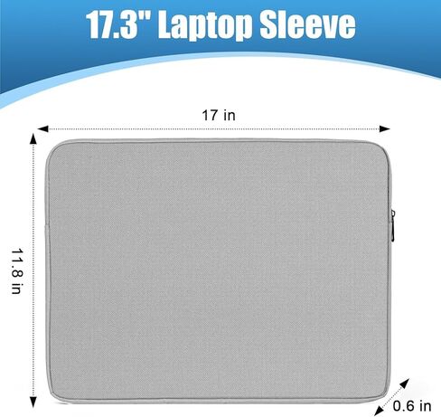 Ctemnpho 17.3inch Laptop Sleeve Case Storage Bag, Portable Computer Cover Bag with Pocket Zipper for 17.3inch Monitor, Laptop Notebook Computer Gaming Display Protective Travel Bag in Saudi Arabia