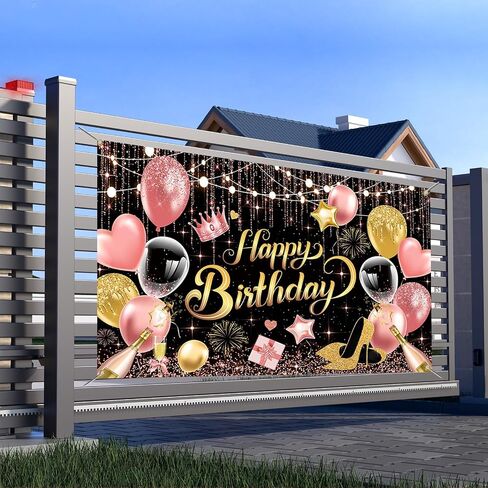 Mocsicka Purple Birthday Backdrop for Woman Glitter Sliver Purple Happy Birthday Party Banner Decorations Women Girl Birthday Party Home Decor 70.8 * 43.3 inch in Kuwait