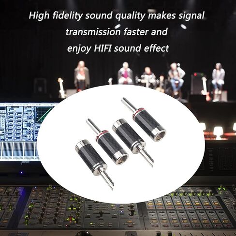 HiFi 4 pcs Gold Plated Pure Copper Speaker Spade Connectors/Plugs, Dual Screw Locking Speaker Fork Y/U Plugs/Connectors, Fork Spade Connectors for Speaker Wire DIY in Kuwait
