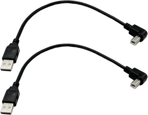 Seadream Right Angled Printer Cable; 2Pack USB2.0 A Male Plug to Right Angle USB B Male A/B M/M Printer Scanner Cord Cable(Right Angled) in Kuwait