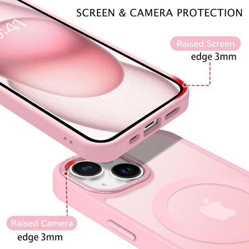 Telaso for iPhone 15 Case, iPhone 15 Phone Case Compatible with Magsafe Translucent Matte Back Soft TPU Bumper Anti-Scratch Military Grade Protective Magnetic iPhone 15 Case for Men, Dark Green in Kuwait
