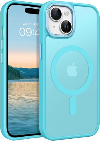 Telaso for iPhone 15 Case, iPhone 15 Phone Case Compatible with Magsafe Translucent Matte Back Soft TPU Bumper Anti-Scratch Military Grade Protective Magnetic iPhone 15 Case for Men, Dark Green in Kuwait