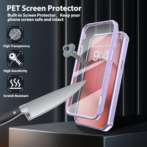 KJSK for iPhone 15 Pro Max Case,Kickstand+Magnetic+Screen Protector+Camera Protection,Heavy Duty Protection,Drop Proof Rugged Protective Cell Phone Cover for iPhone 15 Pro Max(Pink) in Kuwait