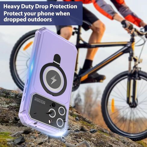 KJSK for iPhone 15 Pro Max Case,Kickstand+Magnetic+Screen Protector+Camera Protection,Heavy Duty Protection,Drop Proof Rugged Protective Cell Phone Cover for iPhone 15 Pro Max(Pink) in Kuwait