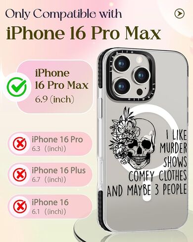 Case for iPhone 16 Pro Max Case Compatible with Magsafe Ring Holder Stand - for Women Blue Flower Design TPU Phone Cover for Girls Girly Funny Fashion in Kuwait