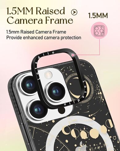 Case for iPhone 16 Pro Max Case Compatible with Magsafe Ring Holder Stand - for Women Blue Flower Design TPU Phone Cover for Girls Girly Funny Fashion in Kuwait