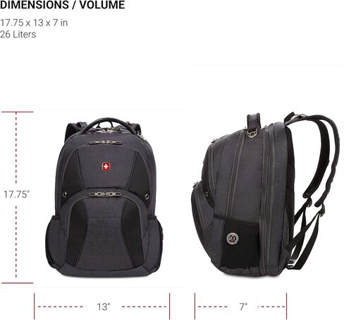 سويسري GEAR SA1908 Black TSA سبحانقة محمول على شكل أجهزة كمبيوتر محمولة تبلغ 17 بوصة وأجهزة الكمبيوتر المحمولة 17 بوصة in Kuwait