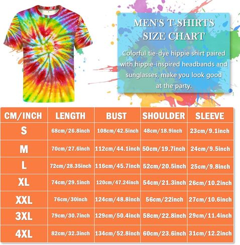 Hippie Costume for Men Women 4PCS Mens 60s 70s Outfit Set Colorful Hippie Shirt Sunglasses Headband Peace Necklace in Kuwait