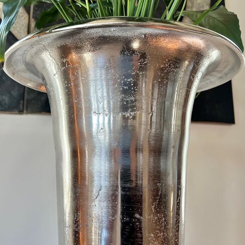 WHW Whole House Worlds Iconic Silver Trophy Floor Vase, Free Standing, Thick Metal, Hand Cast Aluminum, 19 Inches, Modern in Kuwait