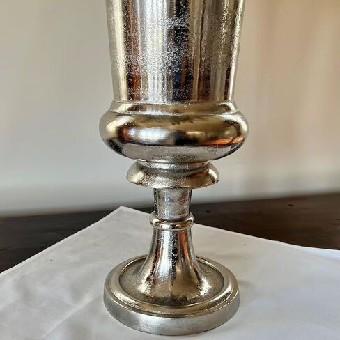 WHW Whole House Worlds Iconic Silver Trophy Floor Vase, Free Standing, Thick Metal, Hand Cast Aluminum, 19 Inches, Modern in Kuwait