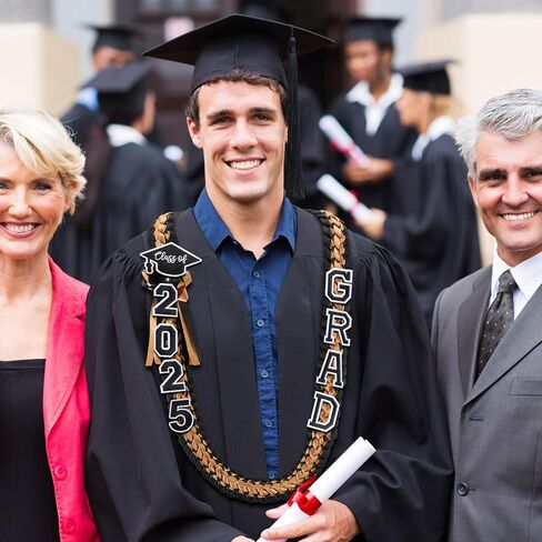 Hotop Grad Leis Class of 2025 Graduation Ribbon Double Braided Necklace Handmade Congrats Graduates Money Leis (Red, Black, White,1 Pcs) in Kuwait