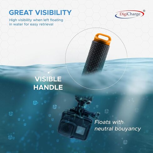 مقبض عصا عائم من DigiCharge لكاميرا Gopro Hero12 Hero11 Hero10 Max/DJI Osmo Action 3 / Hero 12 11 Mini 10 9 Hero9 Akaso Action Cam Float، تخزين داخلي مقاوم للماء وحزام يد، أرجواني in Kuwait