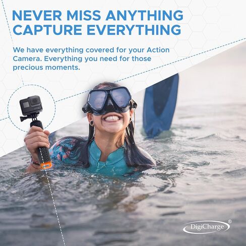 مقبض عصا عائم من DigiCharge لكاميرا Gopro Hero12 Hero11 Hero10 Max/DJI Osmo Action 3 / Hero 12 11 Mini 10 9 Hero9 Akaso Action Cam Float، تخزين داخلي مقاوم للماء وحزام يد، أرجواني in Kuwait