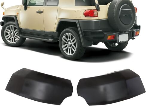 Compatible with FJ Cruiser 2007-2014 Silver/Black LH+RH Rear Bumper End Cap Pair (Silver,Left) in Saudi Arabia