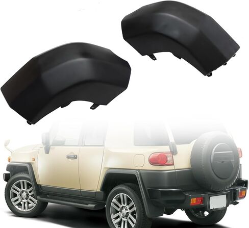 Compatible with FJ Cruiser 2007-2014 Silver/Black LH+RH Rear Bumper End Cap Pair (Silver,Left) in Saudi Arabia