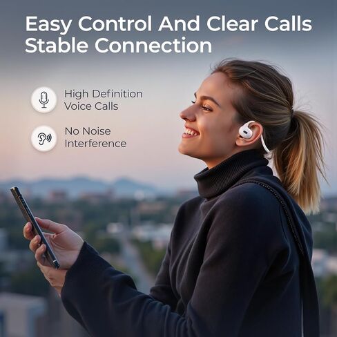 Open Ear Headphones, Bluetooth 5.3 Air Conduction Sport Headphones, IPX6 Waterproof, Lightweight 20g Wireless Earphones with Premium Sound & Clear Calls for Running, Cycling & Workouts (Skin) in Saudi Arabia