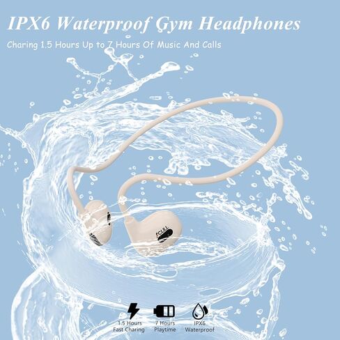 Open Ear Headphones, Bluetooth 5.3 Air Conduction Sport Headphones, IPX6 Waterproof, Lightweight 20g Wireless Earphones with Premium Sound & Clear Calls for Running, Cycling & Workouts (Skin) in Saudi Arabia