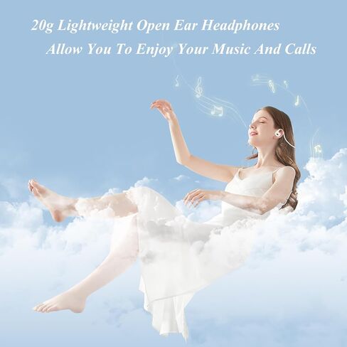 Open Ear Headphones, Bluetooth 5.3 Air Conduction Sport Headphones, IPX6 Waterproof, Lightweight 20g Wireless Earphones with Premium Sound & Clear Calls for Running, Cycling & Workouts (Skin) in Saudi Arabia