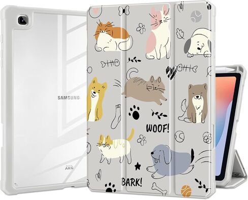 Batianda Hybrid Case for Samsung Galaxy Tab S6 Lite 10.4 inch 2022/2020 Model (SM-P610/P613/P615/P619) with S Pen Holder Shockproof Cover with Clear Back Shell TPU Bumper Auto Sleep/Wake, Golden Lotus in Kuwait