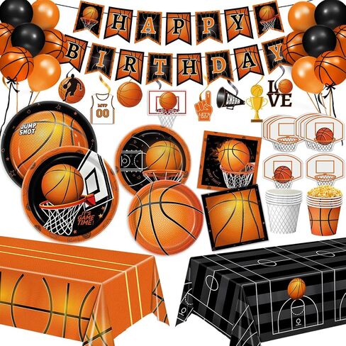 Football Party Supplies Kit - Includes Plates, Napkins, Cups, Banner, Hanging Swirl, Football Balloons, Tablecloth for Football Tailgate Birthday Party Decorations, Serve 24 in Saudi Arabia