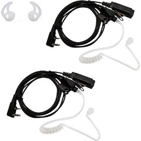 2 Pack Fins Ear Molds Radio Earpiece Headset with Mic Acoustic Coil Tube for Kenwood Baofeng Two Way Radio Walkie Talkies Accessories Clear in Saudi Arabia