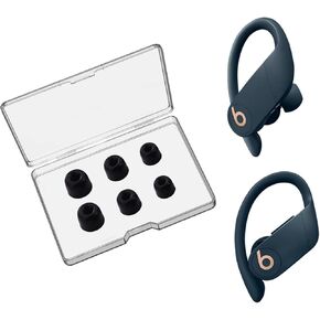 Memory Foam Ear Tips for Beats Powerbeats Pro/Beats Powerbeats 2 & 3, Anti-Slip Replacement Ear Tip, No Silicone Eartips Pain, with Storage Box & Fit Charging Case, 3 Pairs (S/M/L, Black)