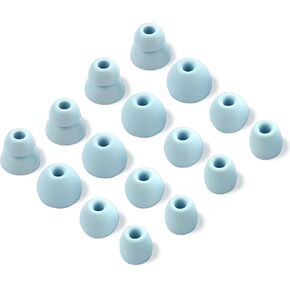 8 Pairs Replacement Eartips Silicone Buds Ear Tips Earbuds Set Compatible with Beats Flex/Beats X/Beats Powerbeats Pro Wireless Earphones (Glacier Blue)