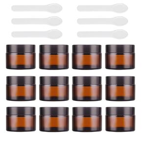 Lil Ray 1 oz Round Green Glass Jar with Inner Liners and Gold Lid (24pcs)