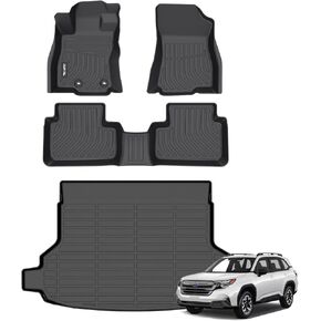 AIPOIL®TPE Floor Mats & Cargo Liner Custom for 2025 Subaru Forester丨All Weather Protection丨Full Set Automobile mats Accessories, Black