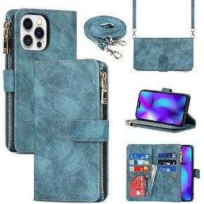 Cavor for iPhone 14 Pro Max Case Wallet for Women Men,Phone Case for iPhone 14 Pro Max Crossbody Case with Strap and Stand,Leather Shockproof Magnetic Protective Cover,Rose Gold in Kuwait