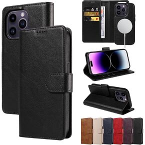 for iPhone 14 Case Detachable Wallet Case with Card Holder, [2 in 1] PU Leather Flip Folio Case Stand Shockproof Phone Cover,White